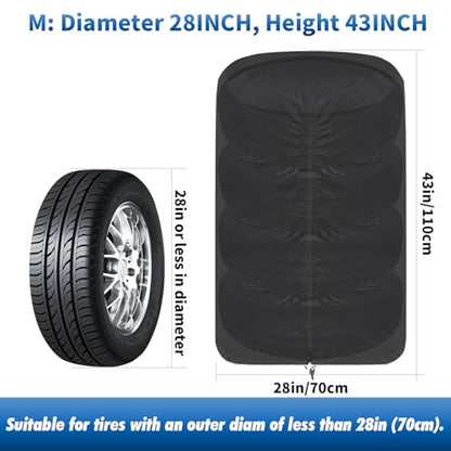 KALINCO Tire Cover, Waterproof Tire Storage Bag, Dust-Proof Seasonal Tire Cover, Fits up to Diameter 28" Tires, 2 Pack - size: Fits up to 28" Tires