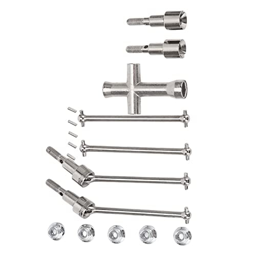 Generic RC Car Drive Shaft Front Rear Axle Dogbone Set Steel Heavy Duty with Large Smooth Angle for SCY 1 16 16103 16201 16101 16102 Pro RC Cars