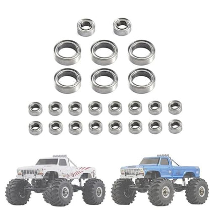 Double Rubber Seal for FMS for FCX24 1/24 RC Crawler Car Upgrade Parts Spare Accessories 24Pcs Steel Ball Bearing Set rc