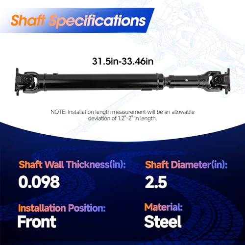 938-791 Front Drive Shaft Prop Shaft Driveshaft Assembly Fit for Toyota 4Runner 2003-2009 | Lexus GX460 2010-2021 | GX470 2003-2009 V8 4.6L 4.7L, OE 3714060480 - size: Fit 2003-2009 4Runner V8 4.7L(4WD)