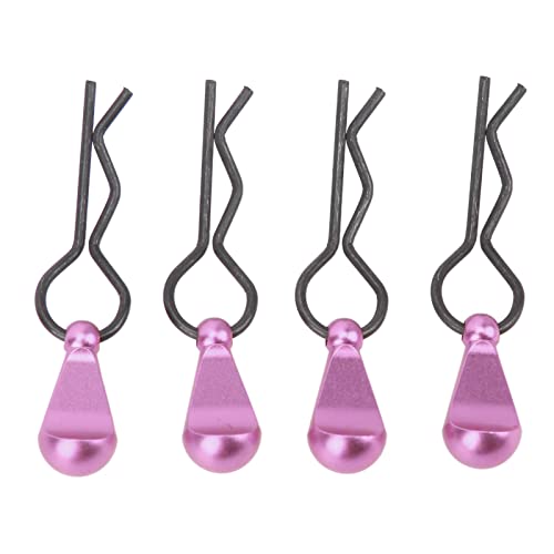 RC Body Clips R Pins Metal RC Car Body Clips Stainless Steel R , Aluminium Alloy Pull Tabs Car Assembly for 1/10 (Purple) - color: Purple