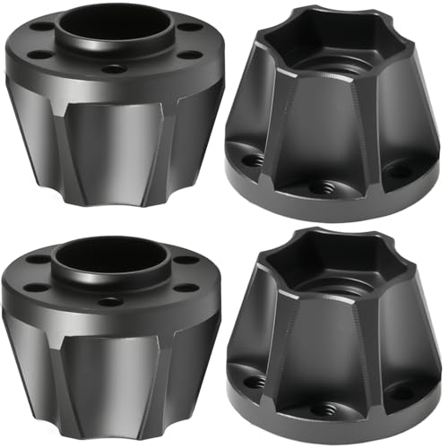 RC 15mm Metal Wheel Hex Hubs Extension Combiner Compatible with 1.9”/2.2” Beadlock Wheel Rim TRX4 Axial SCX10 Traxxas Wraith Gen7 Gen8 D90 CC01 1/10 RC Crawler, 4 Pcs - color: Black, size: 15mm