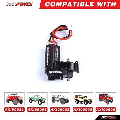 RCAWD SCX24 050 55T Motor with Metal Gearbox Combo Transmission for Axial 1/24 SCX24 Brushed Motor Clawer Series Upgreads Part - color: Black