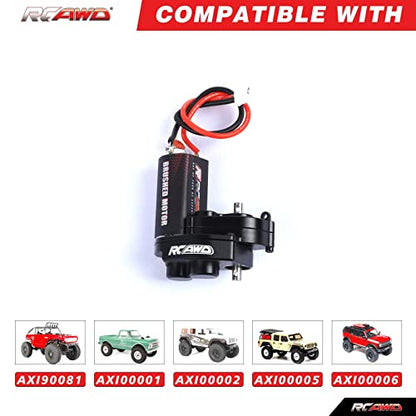 RCAWD SCX24 050 55T Motor with Metal Gearbox Combo Transmission for Axial 1/24 SCX24 Brushed Motor Clawer Series Upgreads Part - color: Black