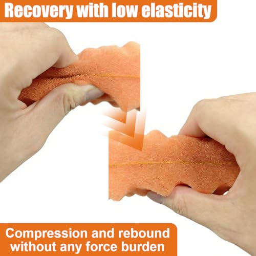 Craedli Soft Foam Wheel Brush, Car Detailing Rim Cleaner Tool (Orange) | Non-Scratch Wavy Sponge Head, Long-Reach Wheel Scrubber Brush, Ergonomic Grip Handle, Versatile Deep Cleaning Application - color: Orange