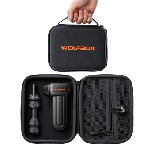 WOLFBOX Hard Carrying Case for MF60/MF70 Electric Air Duster [CASE ONLY, Device Not Included], Shockproof Travel Storage Bag for Compressed Air Blower & Accessories, Splash-Proof - size: SB60/70-MF60/70