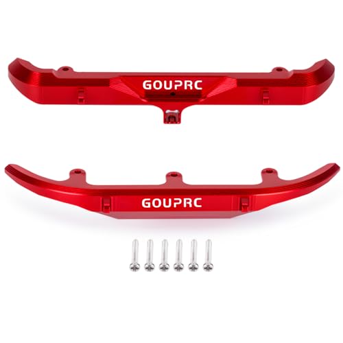 GOUPRC Aluminum Alloy RC Front & Rear Bumper for Axial SCX30 Bronco C10 1/30 RC Crawler Car Upgrade Replacement Parts - color: Red