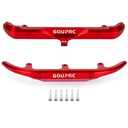 GOUPRC Aluminum Alloy RC Front & Rear Bumper for Axial SCX30 Bronco C10 1/30 RC Crawler Car Upgrade Replacement Parts - color: Red