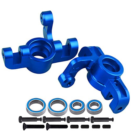 Aluminum Front Spindle and Carrier Set Steering Blocks Knuckles & Rear Hub Set Stub Axle Carriers for 1/10 Losi Tenacity TT Pro 4WD SCT DB Pro Lasernut U4, Replaces LOS234018 LOS234020 (Blue) - color: Blue