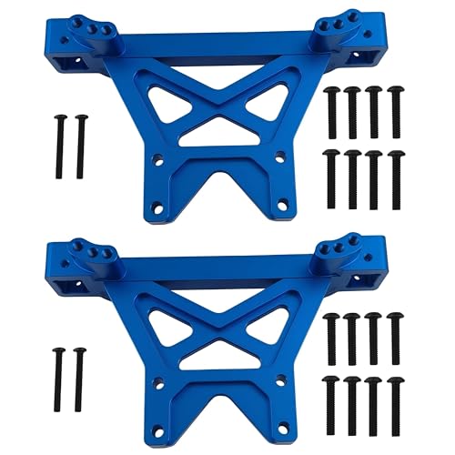 Front Rear Shock Tower Mounts for T-Maxx E-Maxx REVO 3.3 RC Cars (Blue) | Aluminum,1/10 Scale,Upgrade Parts,4917R Compatible,CNC Machined,High Strength,Precision Fit,Wear Resistant - color: Blue