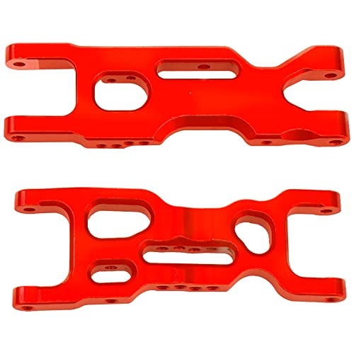 Metal Front & Rear Suspension Arms A-Arms Set Compatible with Losi 1/18 Mini-T 2.0 2WD Stadium RC Truck Hop-Up Parts (Red) - color: Red