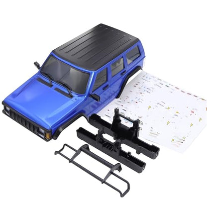 RC Cars Models Compatible with TRX4-M for Bronco for Defender for Cherokee Wheelbase Hardtop Body Shell Kit with Front Rear Bumpers 1/18 RC Crawler(Blue) - color: Blue