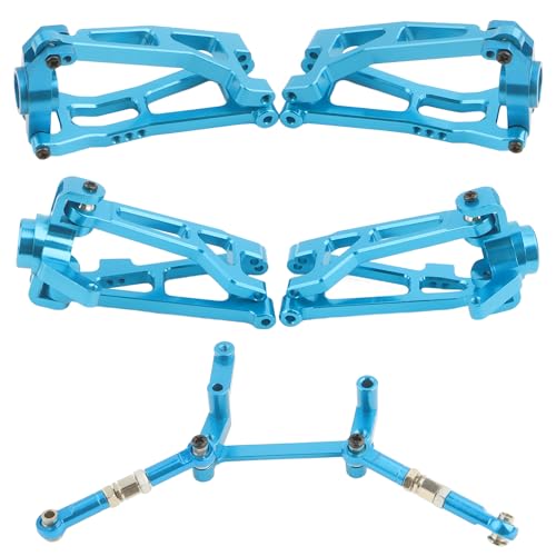 Aluminum Suspension Arms & Steering Knuckle Kit & Shock Tower & Linkage Assembly Parts for 1/16 Scale H16BM H16DR H16PL H16E & 16207 16208 16209 RC Upgrade Part(Blue)