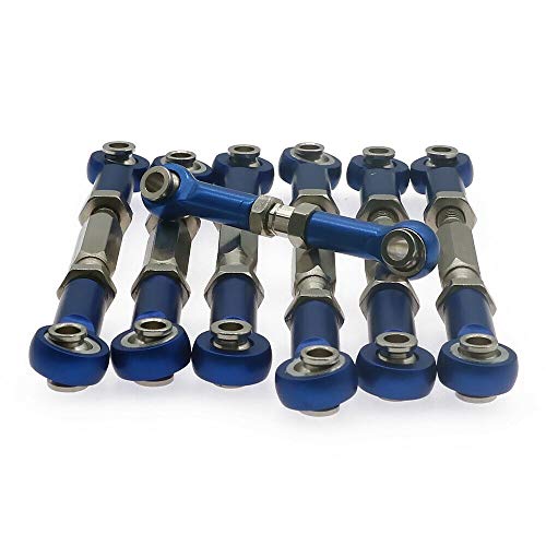 Turnbuckles Tie Rods 3644 Adjustable Alum Alloy #45 Steel for RC 1/10 Slash Rustler Stampede Upgrade Parts (Dark Blue)