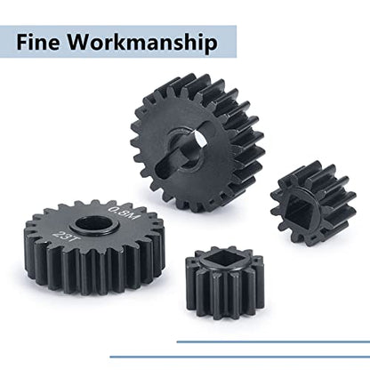 MORLORDY RC Aluminum Alloy Overdrive Portal Gears 0.8M 12T Drive Gear 23T Output Gear Set for 1/10 Scale SCX10 III Capra AXI03000 AXI03004 Upgrade Gears - size: 12T 23T