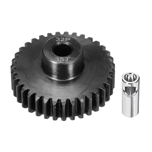 32P Steel Pinion Gear Set 35T for 5mm Shaft Hardened Steel Pinion Gear with Shaft Coupler Connector for RC Motor - style: 35T