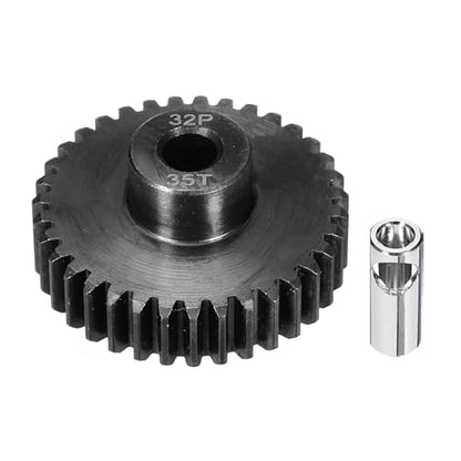 32P Steel Pinion Gear Set 35T for 5mm Shaft Hardened Steel Pinion Gear with Shaft Coupler Connector for RC Motor - style: 35T
