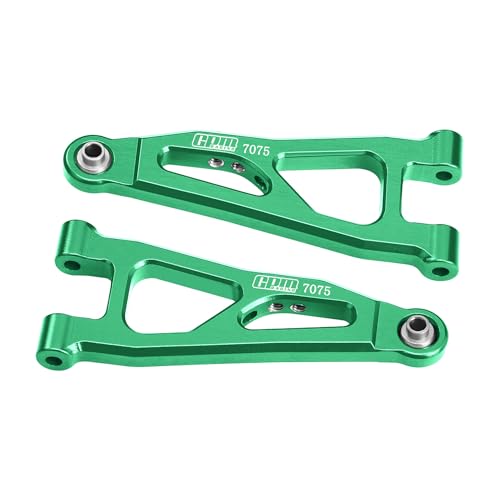 7075 Aluminum Front Lower Suspension Arms Set for ARRMA Granite Grom Typhon Grom Quake Grom Gorgon Grom, Heavy Duty CNC Machined RC Car Suspension Upgrade Accessories，Green - color: Green