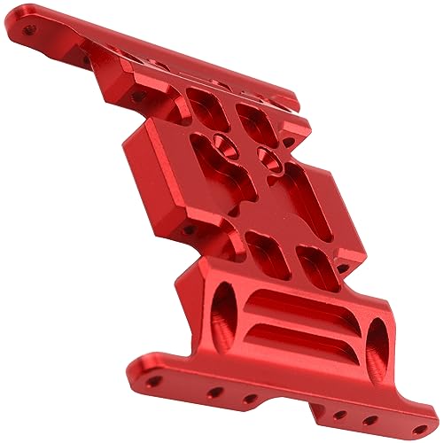 Aluminum Center Transmission Skid Plate Mount Gearbox Mount Base Compatible with Axial SCX10 1/10 RC Rock Crawler Car (Red) - color: Red