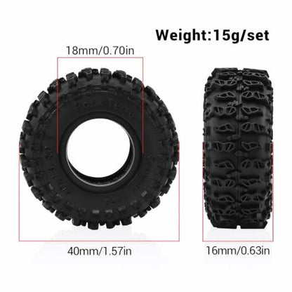 for SCX30 0.7" Swamp Claw Tires 40x16mm (1.57x0.63in) for Ascent-32 1/30 1/32 RC Crawler – Super Soft Sticky Rubber, Foam Inserts (4pcs)