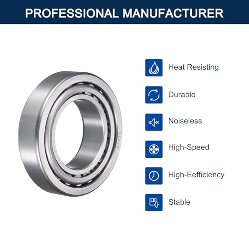 2 Pack 32210 Tapered Roller Bearing Cone and Cup Set | 55mm Bore 90mm OD 25mm Cup Width, Chrome Steel Taper Bearings Set, ABEC-3 - size: 32210