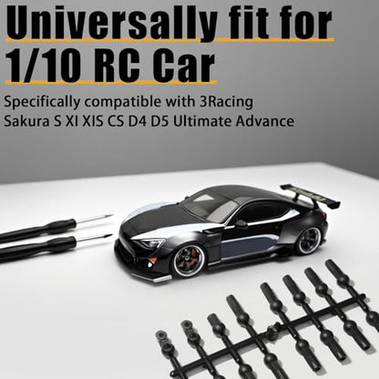 M3 Nylon Ball Joint Rod End Caps, Tie Rod End Connector Caps 4.8mm 5mm for 1/10 RC Car, Compatible with 3Racing Sakura S XI XIS CS D4 D5 Ultimate Advance