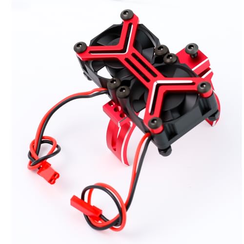 Metal 40-42MM 20000RPM Motor Cooling Fan Heat Sinks for Arrma 4068 4074 4274 4268 RC Motors(Red) - color: Red