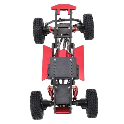 Asixxsix RC Crawler Chassis Frame Kit, Lightweight Strong Modular Design RC Upgrade Parts, Composite Material Chassis Frame Kit with Easy Installation for Ascent 18 1/18 Crawler (Black Red) - color: Black Red