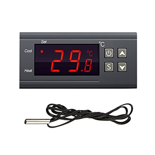 Digital Temperature Controller STC-1000 Digital LED Display DC 12V 10A Celsius Heating Cooling Centigrade Thermostat Sensor 2 Relay Output with NTC 10K Thermistor Sensors Temperature Probe - color: 12V