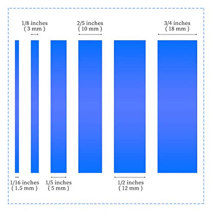 6 Rolls Fine Line Tape 1/16, 1/8, 1/5, 2/5, 1/2, 3/4 Inch x 55 Yard Fineline Masking Tape Painter Adhesive Automotive for DIY Car Auto Paint (Blue, Mixed Sizes) - color: Blue, size: Mixed Sizes