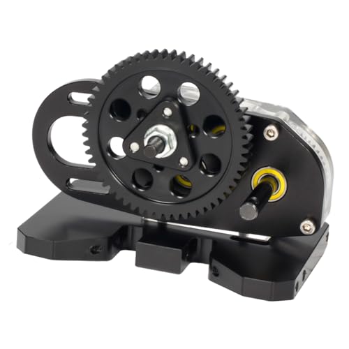 SCX10 LCG 2 Low Transmission 30% Overdrive Gearbox with Non-Slip Shell for 1/10 Axial SCX10 III II TRX4 RC Crawler Car Upgrade Parts (Black) - color: Black