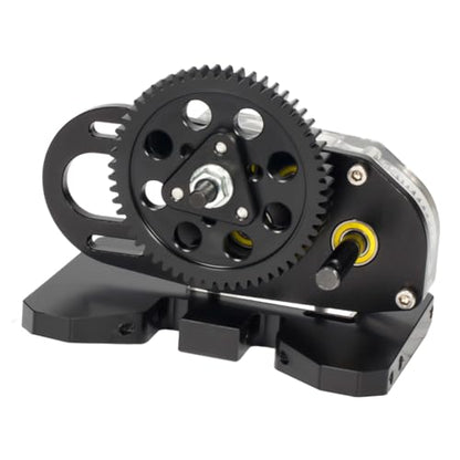 SCX10 LCG 2 Low Transmission 30% Overdrive Gearbox with Non-Slip Shell for 1/10 Axial SCX10 III II TRX4 RC Crawler Car Upgrade Parts (Black) - color: Black