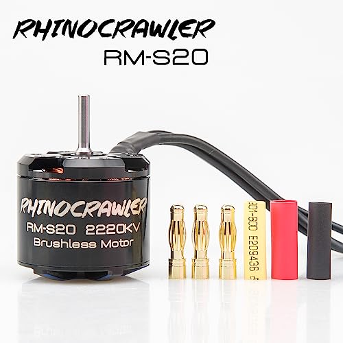 RhinoCrawler Crawler 3532 Outrunner Brushless Motor for 1/8 1/10 AM32 ESC80A RC Crawler Car LCG Chassis Axial SCX10 Traxxas TRX-4 MOA (RM-S20 2220KV) - style: RM-S20 2220KV