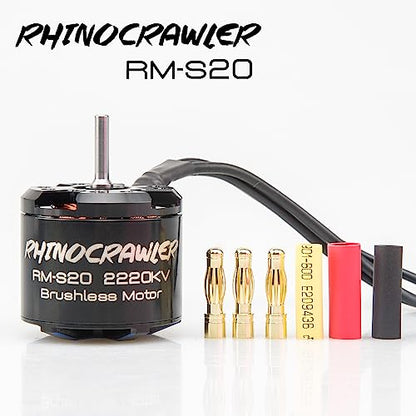 RhinoCrawler Crawler 3532 Outrunner Brushless Motor for 1/8 1/10 AM32 ESC80A RC Crawler Car LCG Chassis Axial SCX10 Traxxas TRX-4 MOA (RM-S20 2220KV) - style: RM-S20 2220KV
