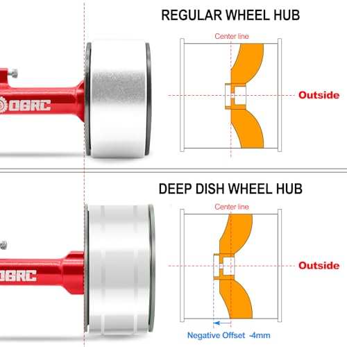 OGRC 1.3 Beadlock Wheel Tires -4mm Offset Wheels for 1/24 1/18 SCX24 TRX4M | Aluminum, 7mm Hex, Sticky Compound Rubber, for TRX4M AX24 FCX24 RC Carwler Car, Grey - color: Titanium Grey