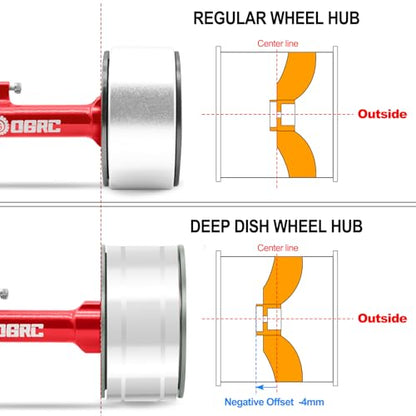 OGRC 1.3 Beadlock Wheel Tires -4mm Offset Wheels for 1/24 1/18 SCX24 TRX4M | Aluminum, 7mm Hex, Sticky Compound Rubber, for TRX4M AX24 FCX24 RC Carwler Car, Grey - color: Titanium Grey