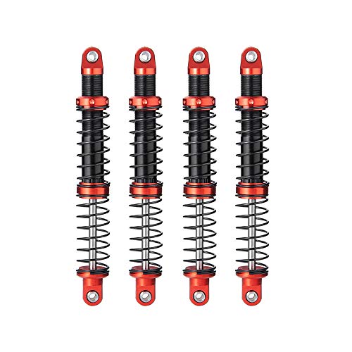 Que-T 4pcs Metal Shock Absorber Damper for 1/10 RC Crawler Car SCX10 D90 TRX4 TRX6 (105mm) - size: 105mm