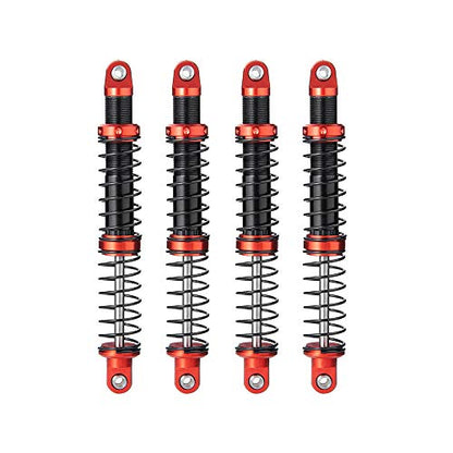 Que-T 4pcs Metal Shock Absorber Damper for 1/10 RC Crawler Car SCX10 D90 TRX4 TRX6 (105mm) - size: 105mm