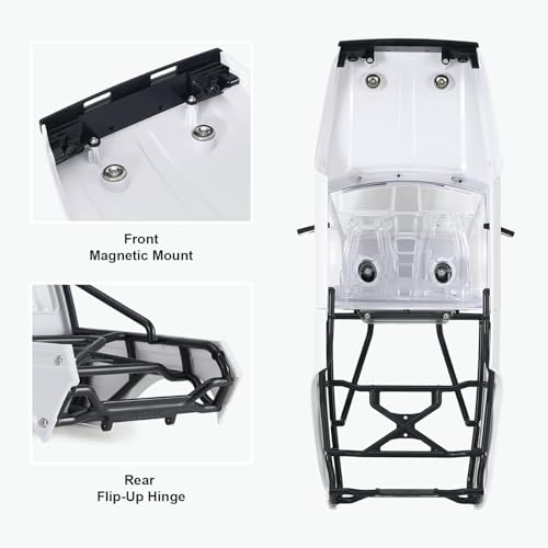 INJORA IR60 Hard Body with Interior & Bed Cage for 1/10 RC Crawler (White) - color: Unpainted White