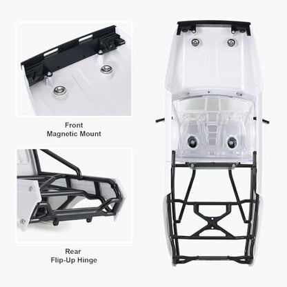 INJORA IR60 Hard Body with Interior & Bed Cage for 1/10 RC Crawler (White) - color: Unpainted White