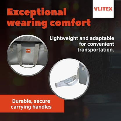 VLITEX Lithium Battery Storage Bag | Engineered in Germany | Fireproof Fabric Lipo Safe Bag | Safeguard Laptops, Batteries, Documents, Cash Money etc.