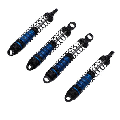 60MM Threaded for 1/18 RC Crawler Upgrade, Aluminum Alloy Damper Replacement Parts Compatible with Bronco K10, 4PCS (Blue) - color: Blue