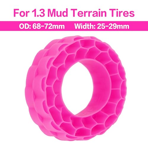 MEUS RACING Super Soft Silicone Rubber Inserts for 68-72mm 1.3" Tires (Rose Red) - color: Super soft