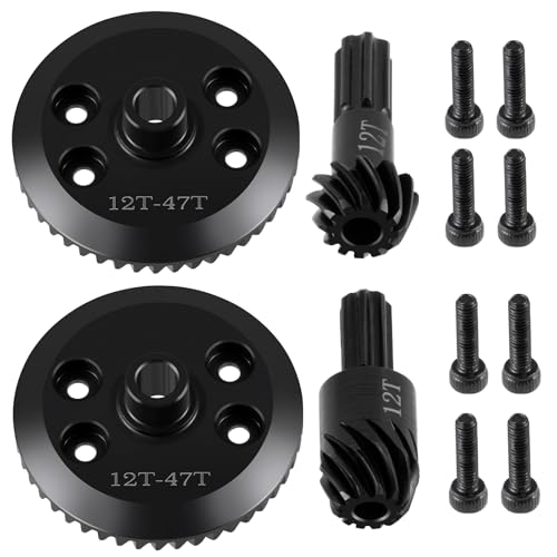 Steel Front&Rear Diff Gears for Tra-xxas Mini Maxx/Slash/XRT VXL 3S | Monster Truck 1:16 Upgrades RC Spiral Cut Differential Gear Sets - style: Front & Rear Diff Gear Set