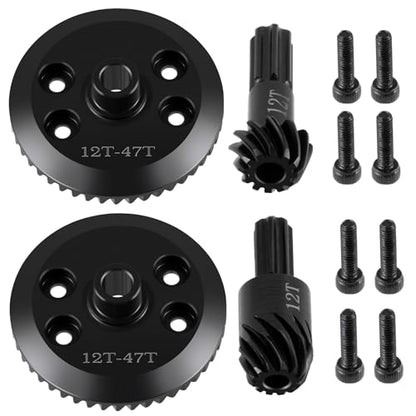 Steel Front&Rear Diff Gears for Tra-xxas Mini Maxx/Slash/XRT VXL 3S | Monster Truck 1:16 Upgrades RC Spiral Cut Differential Gear Sets - style: Front & Rear Diff Gear Set