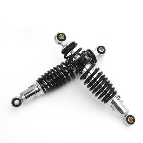 Minho Dual Rear Shock Absorbers with Adjustable Spring Preload in Heavy Iron Material Compatible with Chinese GY6 4-Stroke Engine Taotao ATV Go Kart,Black Color,270MM Length - size: 270mm