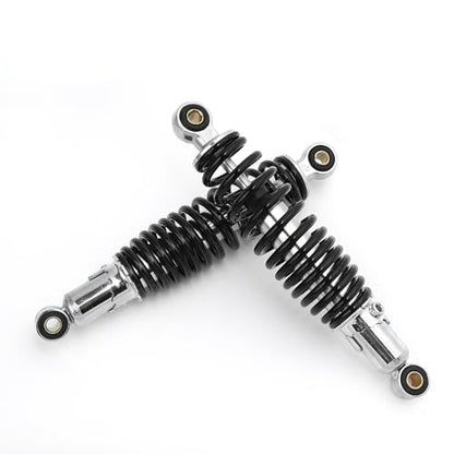 Minho Dual Rear Shock Absorbers with Adjustable Spring Preload in Heavy Iron Material Compatible with Chinese GY6 4-Stroke Engine Taotao ATV Go Kart,Black Color,270MM Length - size: 270mm