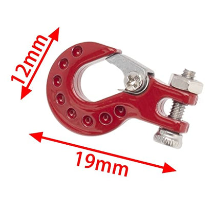 RC Crawler Winch Hooks, Metal Trailer Tow Hook for 1/10 RC Car SCX10 Tamiya CC01 D90 D110 TF2 TRX4 Accessories (B, Red) - color: B, Red