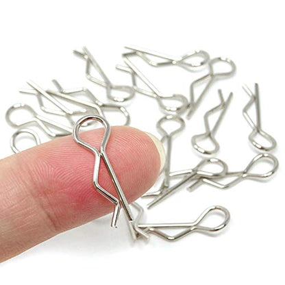 Honbay 100PCS 1/16 Metal Car Truck Buggy Shell Body Clips Pins for for RC Vehicles (1/16) - size: 1/16