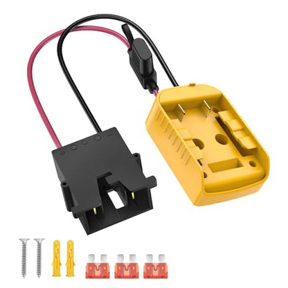Ranoff Power Wheel Adapter 18V/20V Battery with Fuse & Wire terminals, Wheels Battery Conversion Kit Power Connector for DIY Ride On Truck, RC Car Toys and Robotics - size: for DT